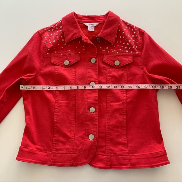 Via Penny Lane Reworked | Backstreet Boys Y2K Graphic Red Star Studded Jacket 8P - Picture 4 of 8